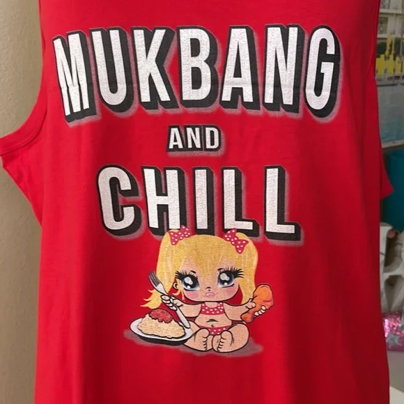 Trisha’s Merch Mukbang and Chill Tank NWOT - Picture 2 of 7